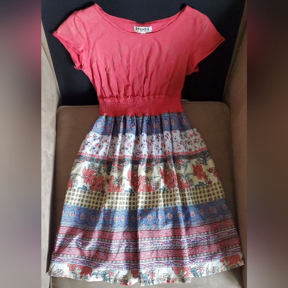 Girls Summer Dress, Mudd, Multi-colored, Size 16